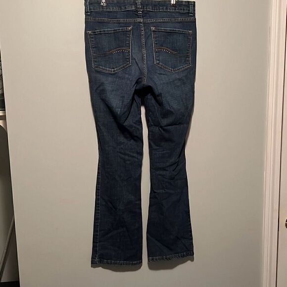 Lee Modern Series Women's Blue Dark Wash Curvy Fit Bootcut Denim Jeans Size 12 - Picture 4 of 7